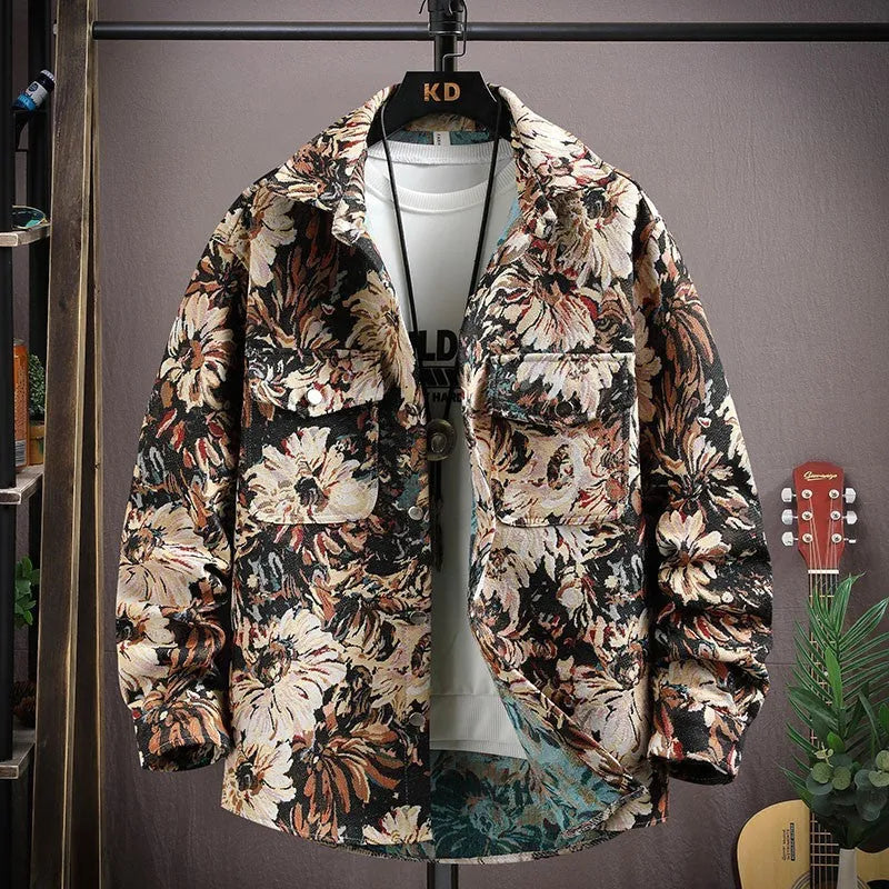 Women's casual lapel shirt coat in a blue colour variant, featuring long sleeves and a straight hem.