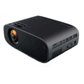 Portable LED smart projector with 18800 brightness, 1920x1080 support, 36-196 inch screen range, black or white.