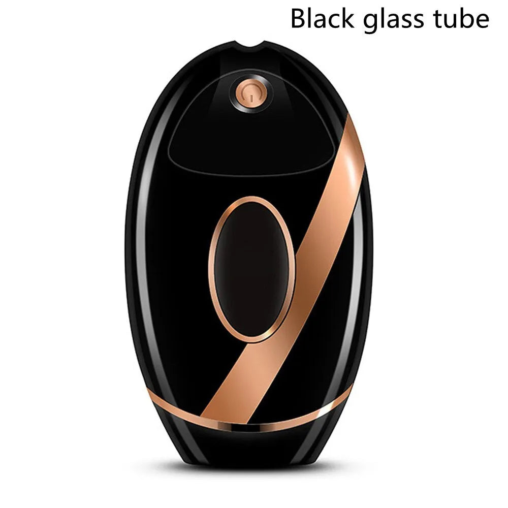 Black ABS IPL laser hair removal machine with 350,000 flashes for full body use, compact 14x7.5x4.5 cm