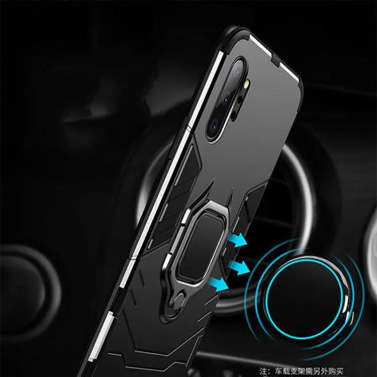 Samsung magnetic phone case in black, showing front and back, compatible with multiple A and S series models.