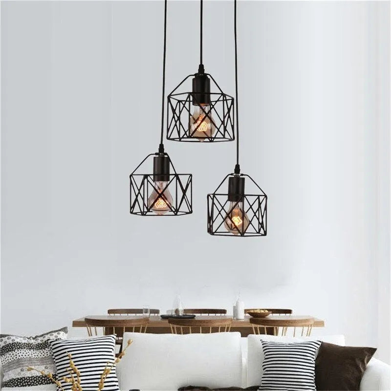 American country style iron decorative LED lamp with push button switch