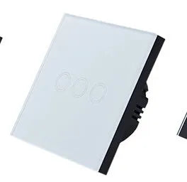 86 type touch switch with tempered glass panel in black, golden, and white colour options