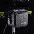 Black bicycle front bag 22x18x11cm in 840D nylon and waterproof fabric with reflective detail