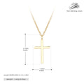 S925 sterling silver necklace with cross pendant on adjustable O-shaped chain
