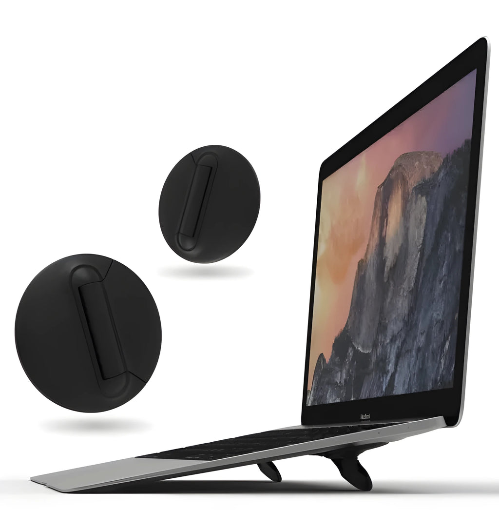 Black adjustable mini invisible ABS laptop stand for iPad and laptop, 2-pack