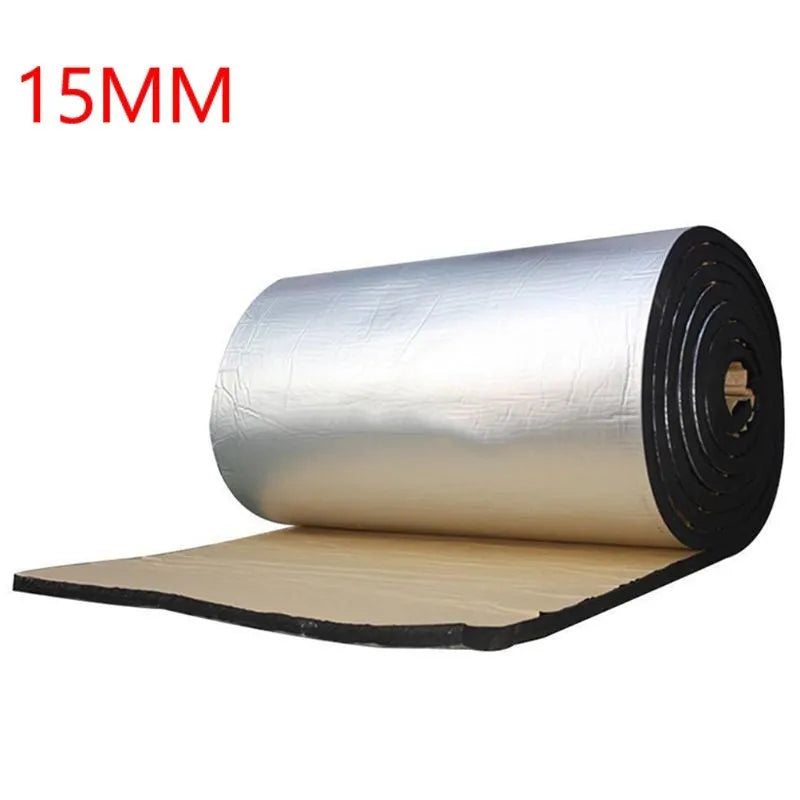 Silver aluminium foil automotive insulation mat 50cm x 200cm rectangle with polyester fibre core