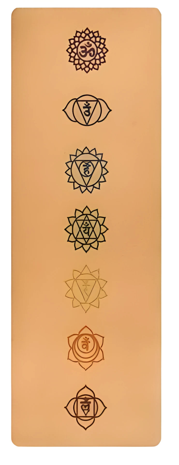 7 Chakra cork yoga mat, 183x68cm, with cork top and TPE or rubber base, rolled out on floor