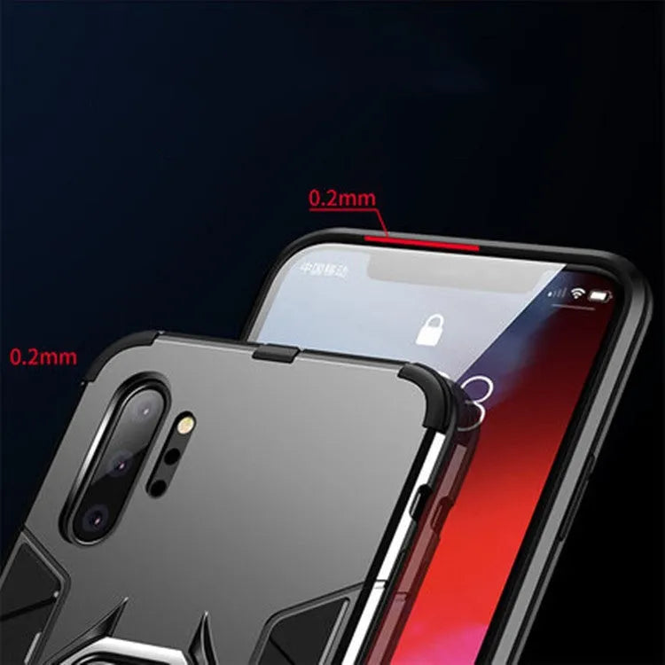 Samsung magnetic phone case in black, showing front and back, compatible with multiple A and S series models.