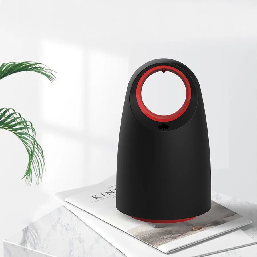 Black and white silent USB mosquito killer with compact 12x12x21.5cm dimensions