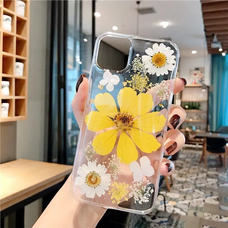 Floral TPU phone case with large flower design for iPhone protection