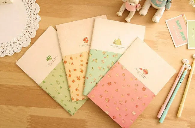 School supplies notebook, 21x14cm portable notebook with broken flowers cover