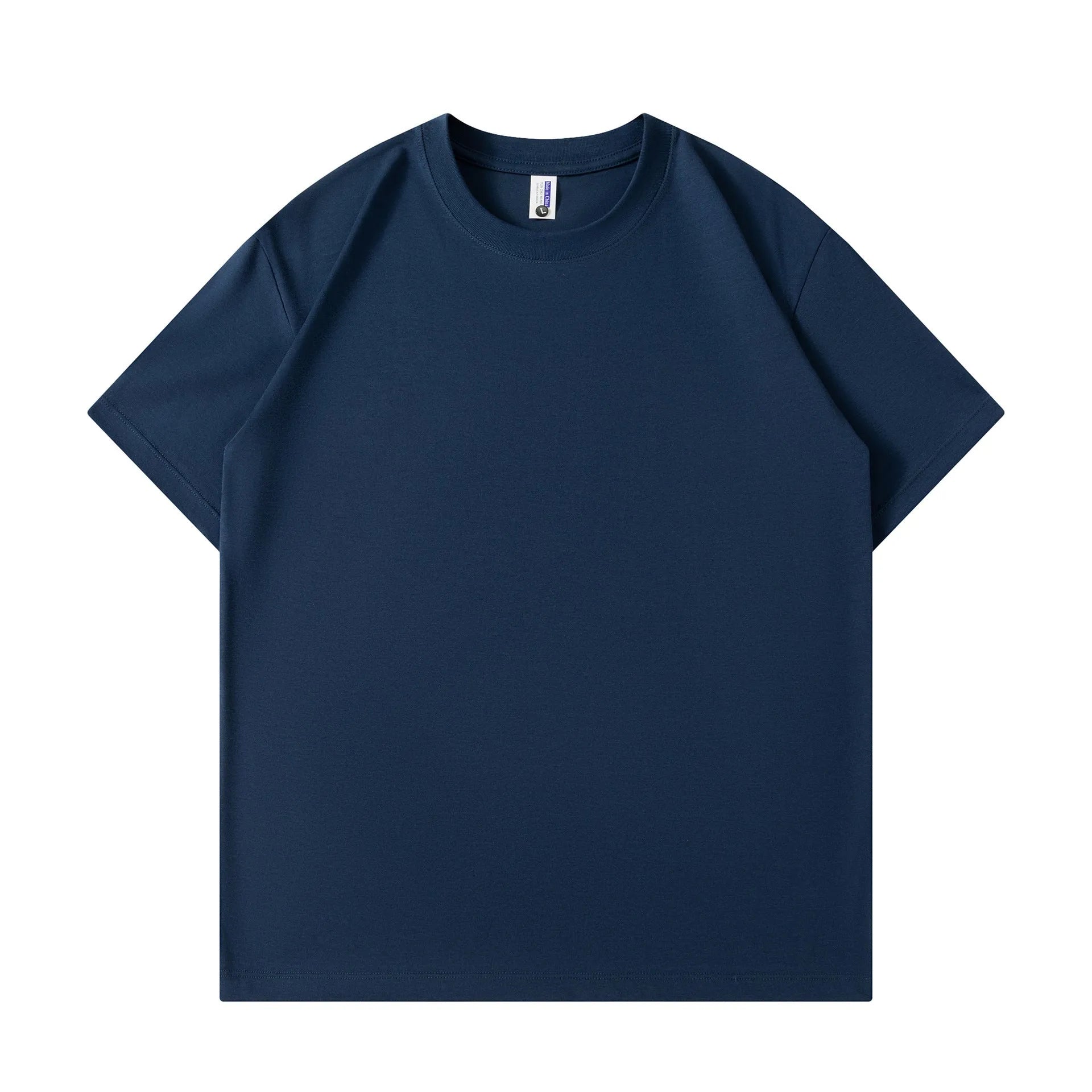 Cotton solid colour loose fit short sleeve T-shirt for men and women