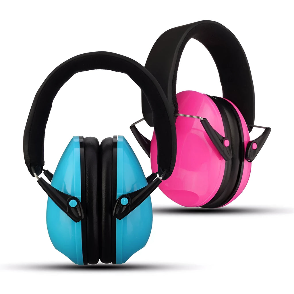 Blue children soundproof earmuffs made of ABS material with thick sponge padding