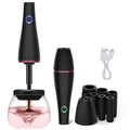 Black electric makeup brush cleaner with charging power source and ABS body