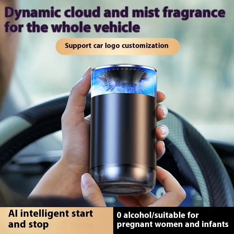 Car aromatherapy diffuser cloud mist air freshener with charging cable for RVs trucks sedans