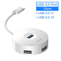 USB hub notebook adapter round box black with USB 3.0 and LED indicator