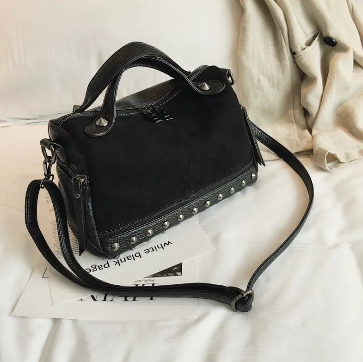 Soft PU casual tote shoulder bag for women in grey, showing large interior and zip closure.