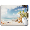 Wishing bottle summer beach holiday wind rubber mouse pad with colour options on a desk