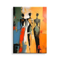 African woman abstract hand-painted canvas oil painting, modern vertical wall art, unframed