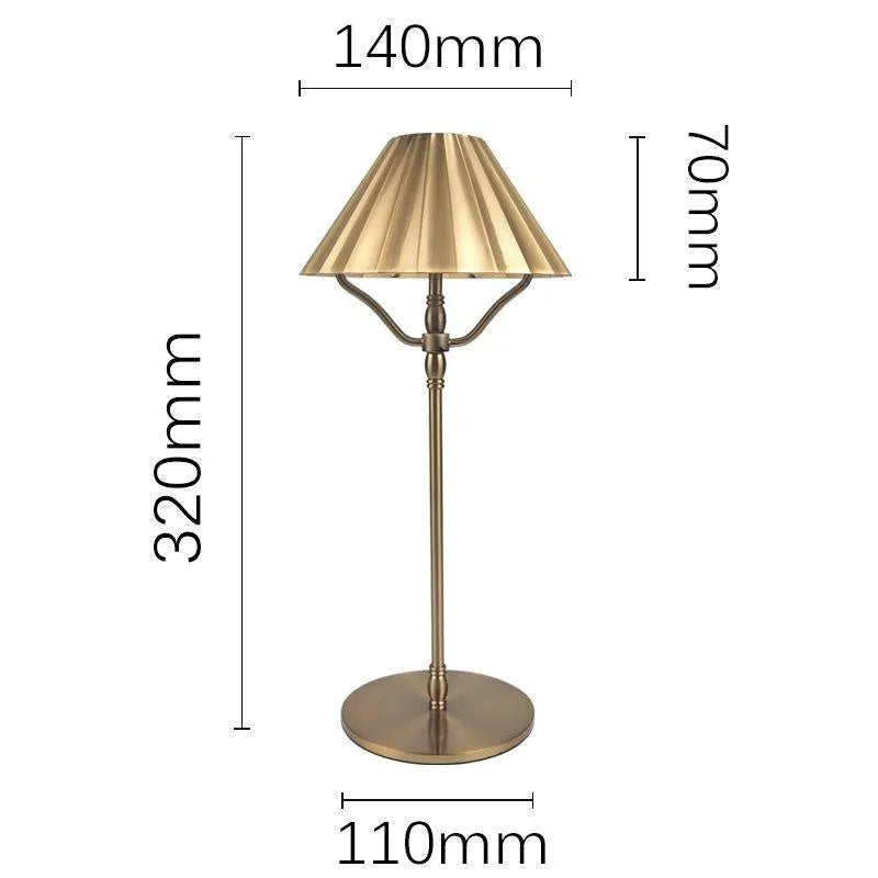 Gold alloy LED desk lamp with USB-C charging port and touch dimmer control