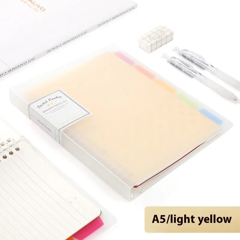 Refillable spiral notebook in A5 and B5 sizes with colourful PP cover options