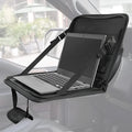 Black Oxford cloth car computer bag with sewing thread details, open showing multifunctional storage and drawing board