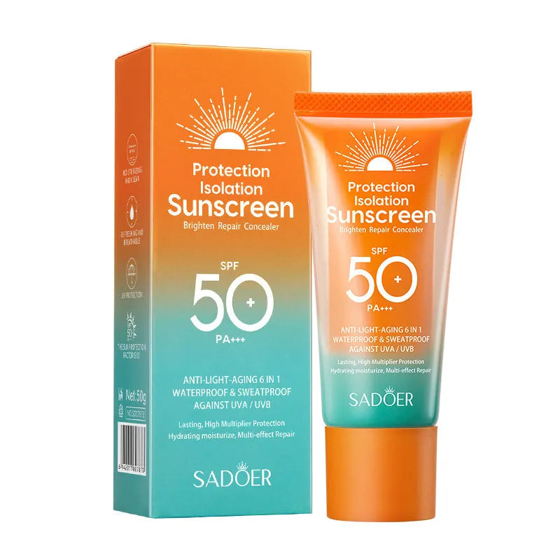 50g tube of double tube multi-effect repair isolation sunscreen with universal formula
