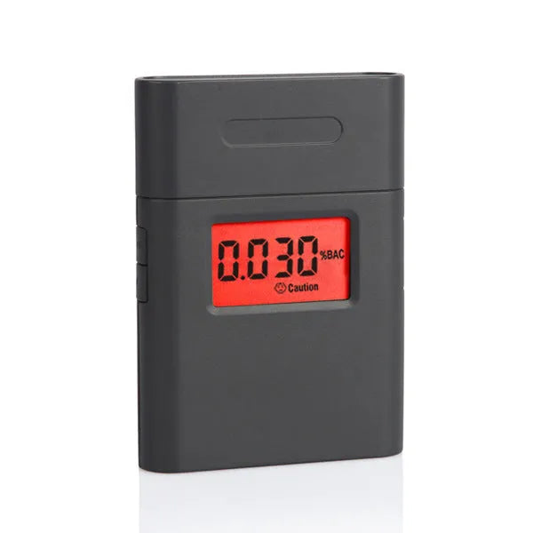 Black At-838 portable personal breath alcohol detector for drivers and workplace safety testing