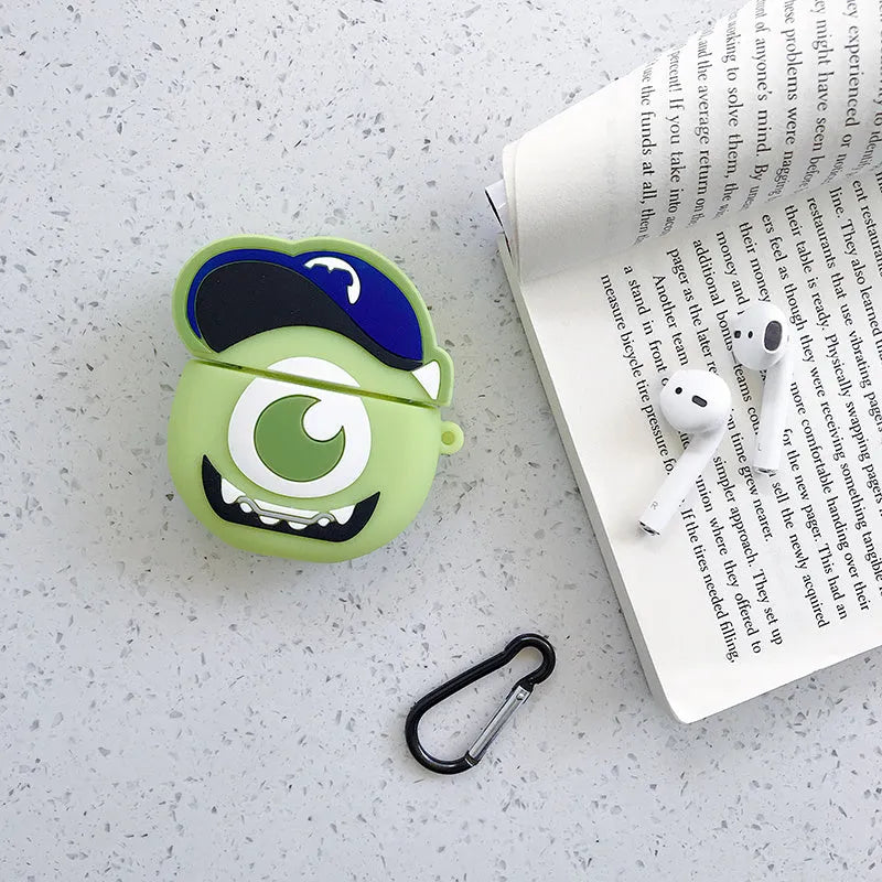 Silicone protective case for Apple AirPods with cartoon animal design in multiple colour options