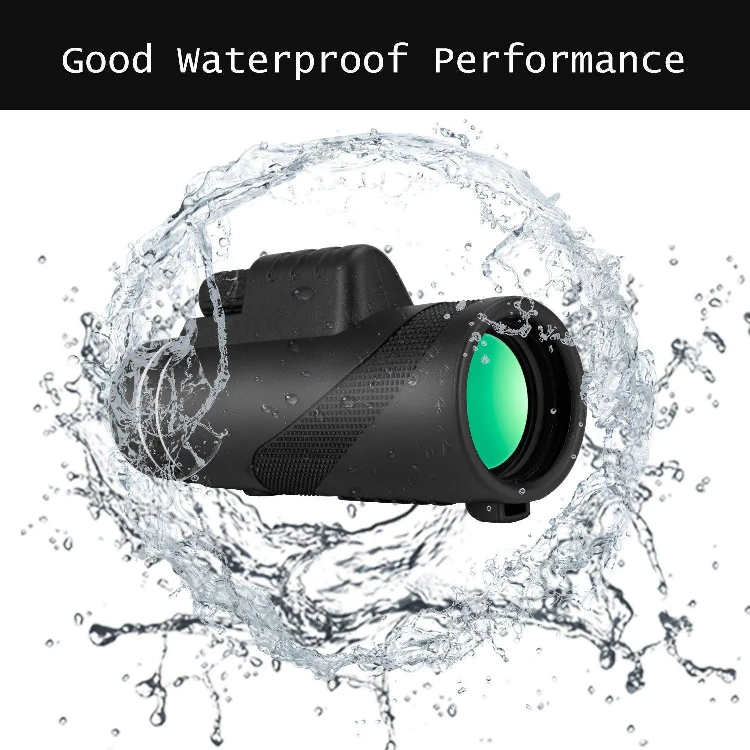 Black HD 40x60 monocular telescope for smartphones shown with lens details.