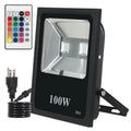 Black aluminium IP65 LED flood light for outdoor building and projection lighting.