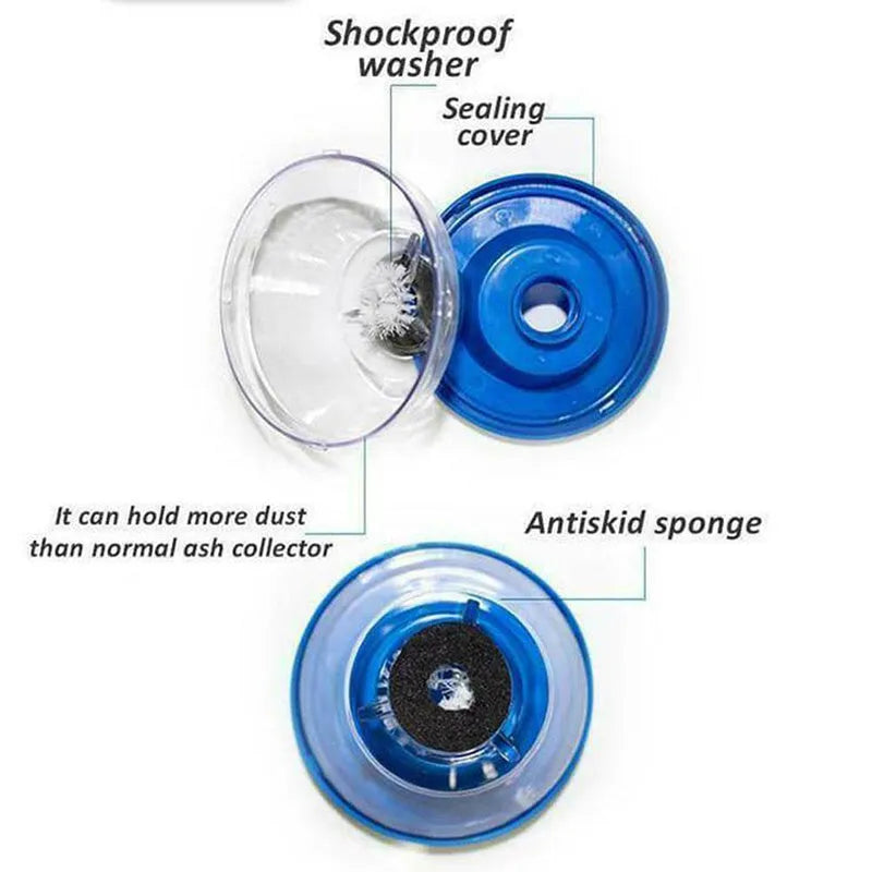 Blue bowl-shaped electric hammer dust cover and stopper accessory for drills.