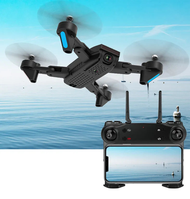 Quadrocopter drone with dual cameras, 4K optical flow, 50x zoom, ABS body, Black or White, 1080P 4K 720P options