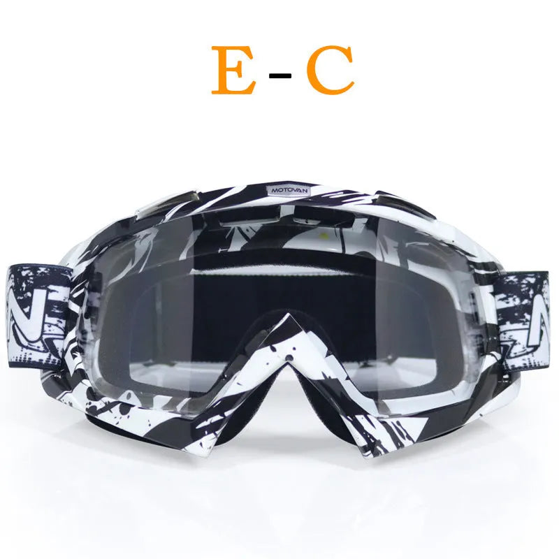 ABS off-road riding goggles with windproof design and interchangeable glasses in unisex avant-garde colours