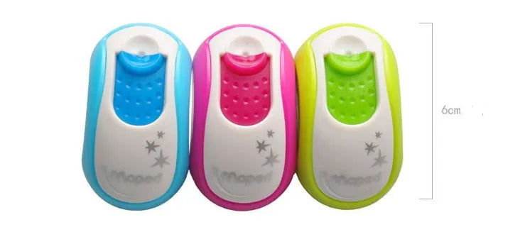 Single hole pencil sharpener with solid closed hole design, for normal and thick rod pencils, random colour