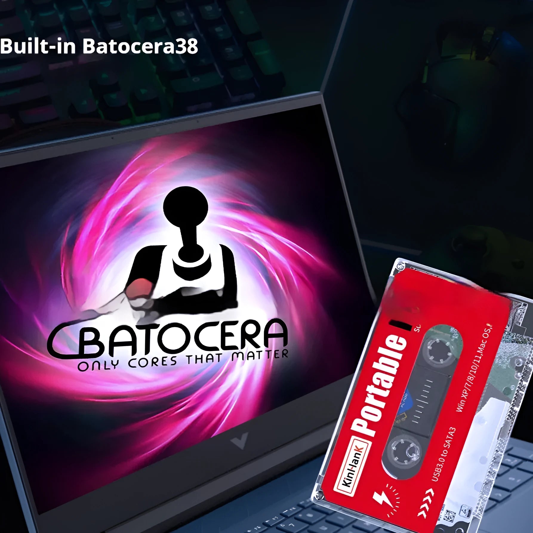 2TB external mechanical hard drive with USB cable and protective case
