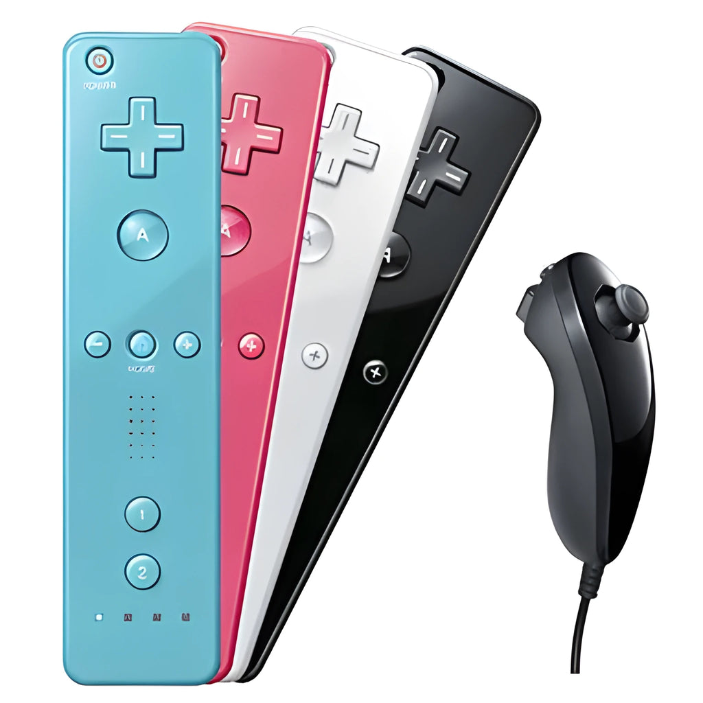 Wii remote controllers left and right set with rubber sleeve and hand strap accessory