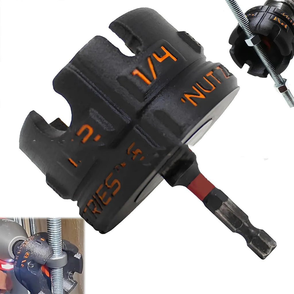 Plastic nut removal bolt extractor tool, single drill accessory for quick removal of nuts and bolts
