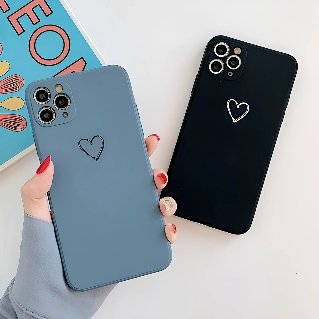 Silicone iPhone case in various solid colours showing precise port and button cutouts