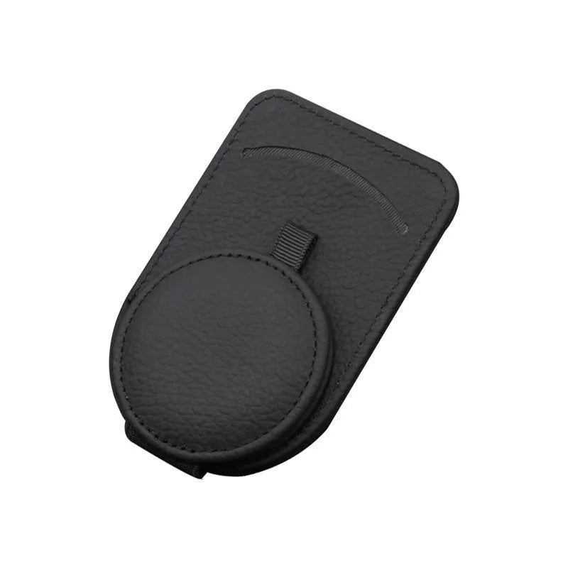 Car glasses holder sun visor clip 11x7cm in synthetic resin and leather for sunglasses and cards