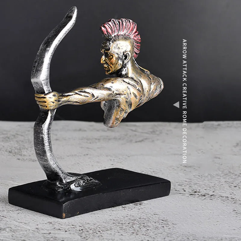 Indian bow and arrow resin car ornament, 10.5 x 11.5 x 4.8cm, simple modern European style, colour as shown