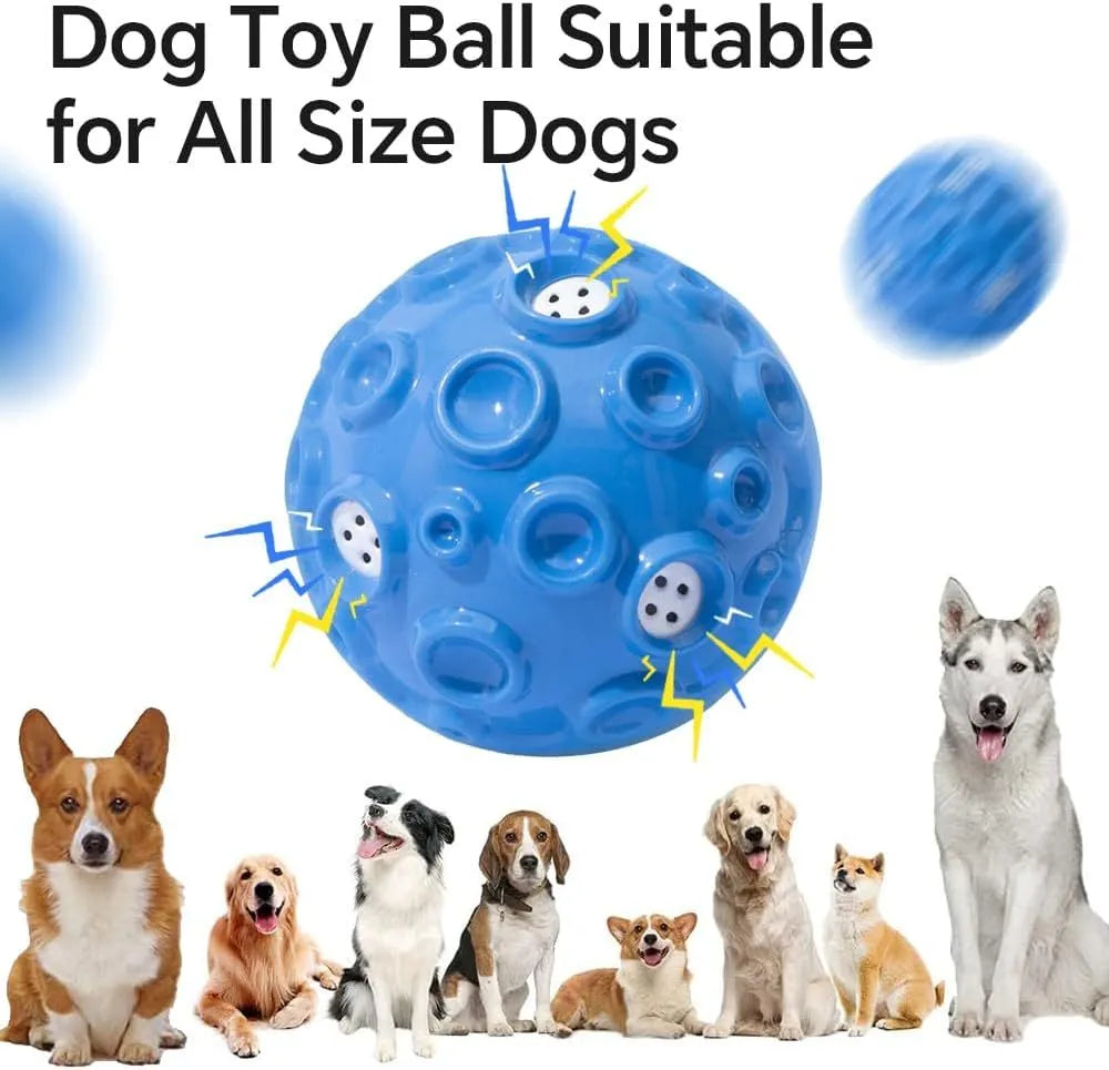 Durable elastic rubber dog toy ball in assorted colours with a textured surface for teeth cleaning.