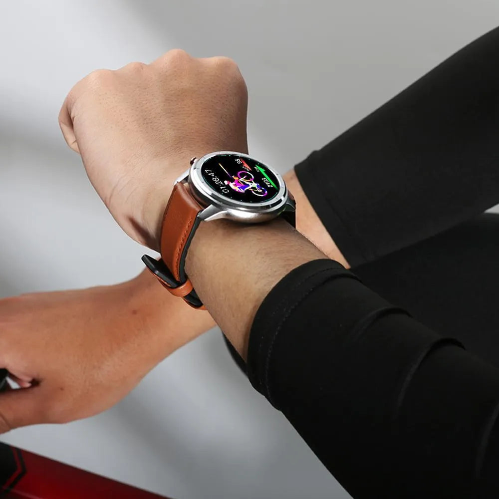 LEMFO LF26 smart bracelet with 1.3-inch screen shown in black, brown and silver colour options