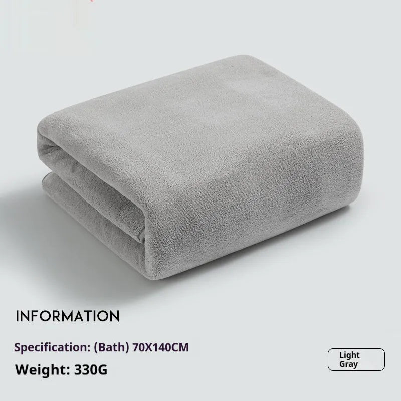 Baby's bath towel in light gray, super soft non-gauze lint-free plain weave 70x140cm