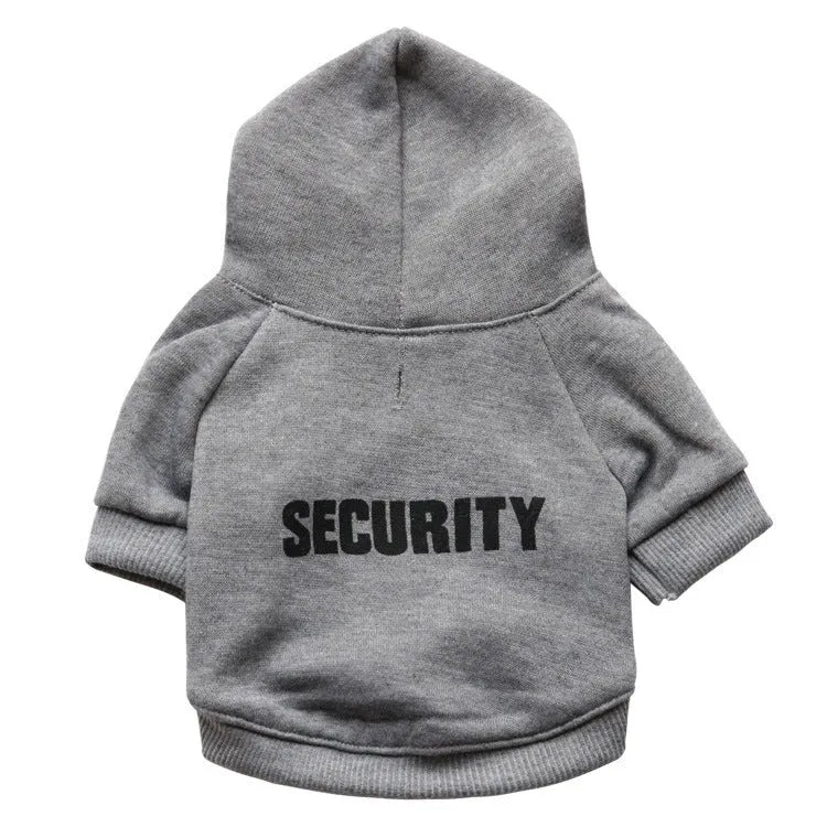 Fleece pet sweater for small dogs in gray with security fit for winter walks