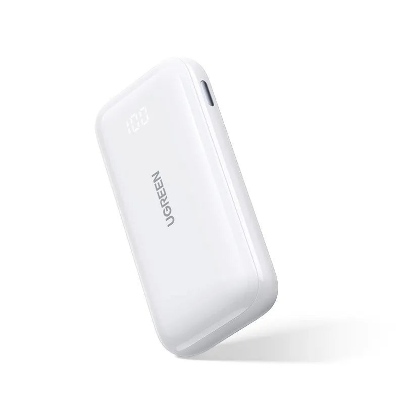 30W Fast Charge 10000 MA Power Bank in Cloud White with USB-C and USB-A outputs
