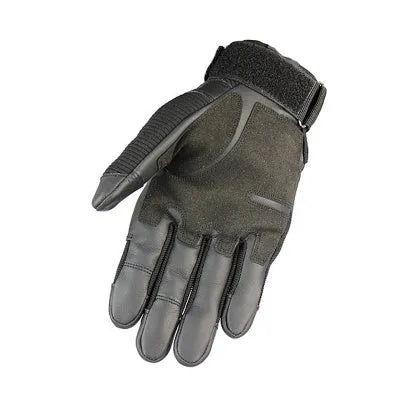 Off-road tactical gloves with rubber knuckles and reinforced palm in black colour
