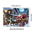 Christmas banner with Santa Claus and gifts design on polyester fabric measuring 210x150cm