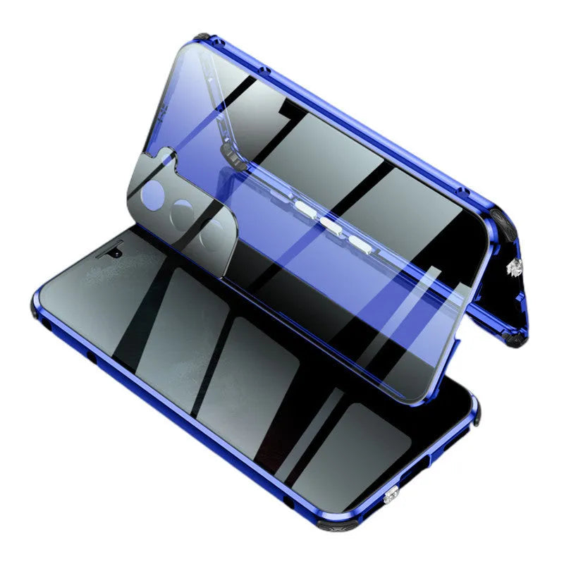 Samsung Galaxy magnetic anti-peep phone case with clamshell design in solid colour options