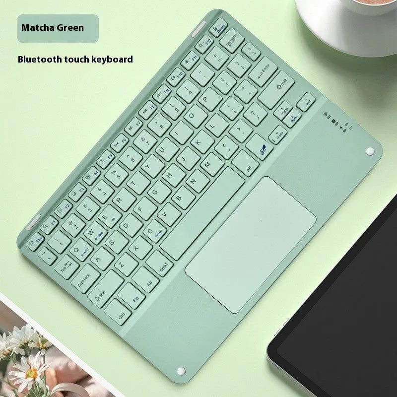 Square Hat Touch Bluetooth Wireless Charging Keyboard in full colour touch finish